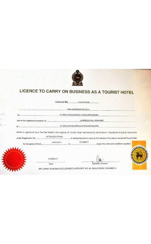 Licence To Operate Our Tourist Hotel hikkaduwa ayurveda